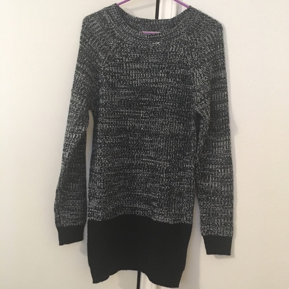Smokey-black Knit Sweater Dress